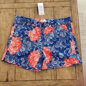 Floral Blue and orange Women's Shorts.. new with tags. Size 4